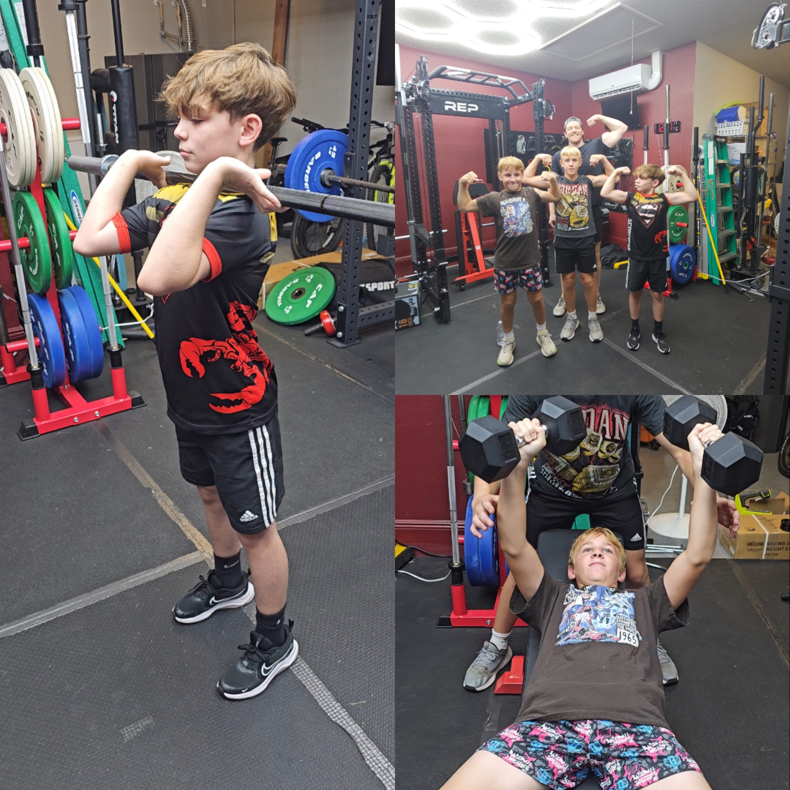 Youth athletes training together